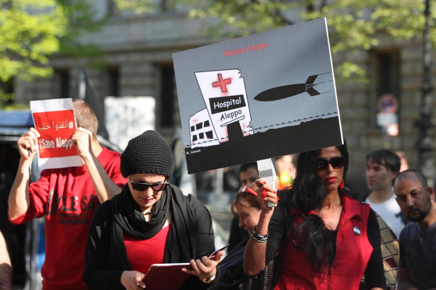Aleppo-Demonstration Berlin, 2016 (Photo: Thomas Rassloff)